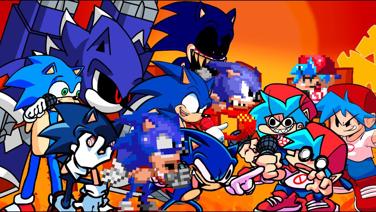 FNF omnipresent but different sonics sing it