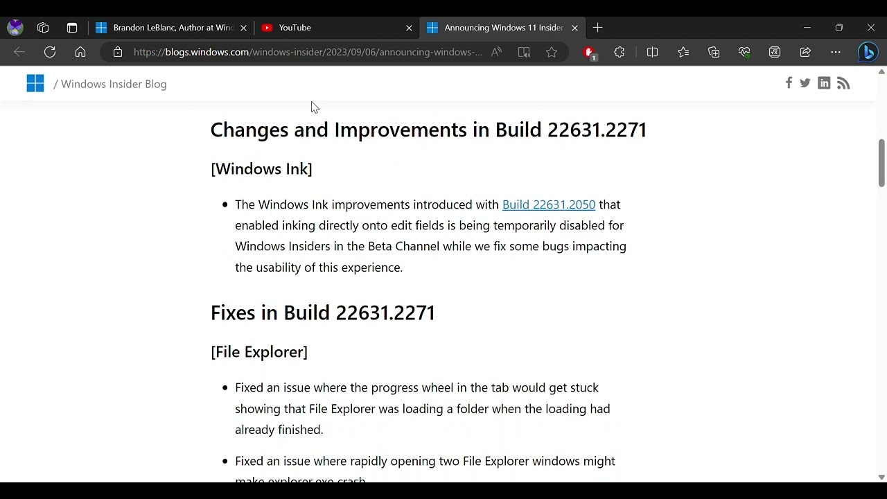 Announcing Windows 11 Insider Preview Build 22621 2271 and 22631 2271 Beta Channel   Windows Insider