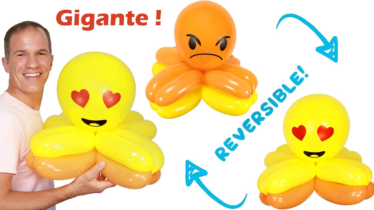como hacer PULPO REVERSIBLE 😡😊 (pulpito reversible con globos GIGANTE) - globoflexia  - gustavo gg