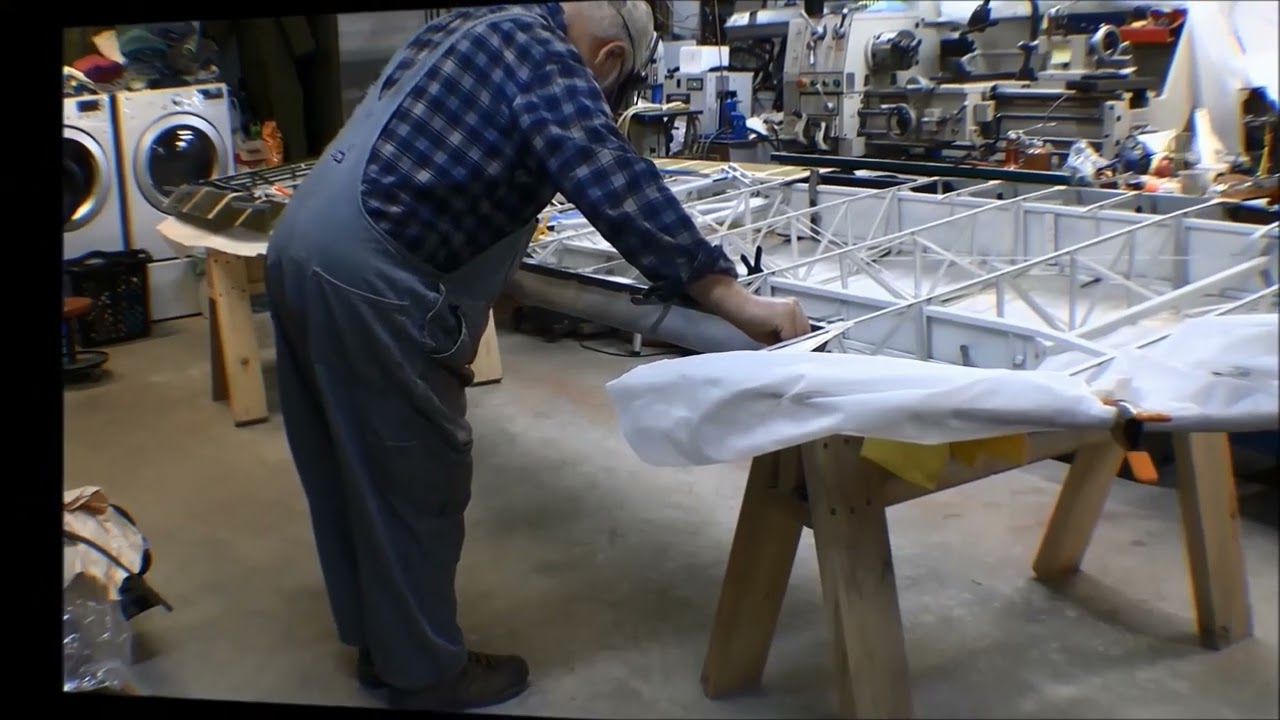 Piper Super Cub Wing / Skinning The Cat - First Fabric Cover