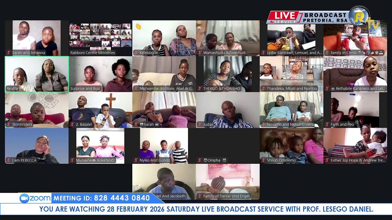 28 FEBRUARY 2026 SATURDAY LIVE BROADCAST SERVICE WITH PROF. LESEGO DANIEL PART 1