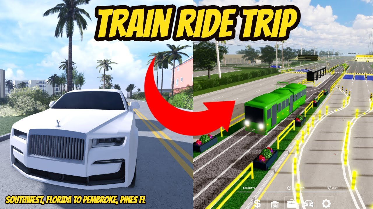 Юго-запад, Флорида, Roblox l Поездка на поезде в Пемброк-Пайнс, RP