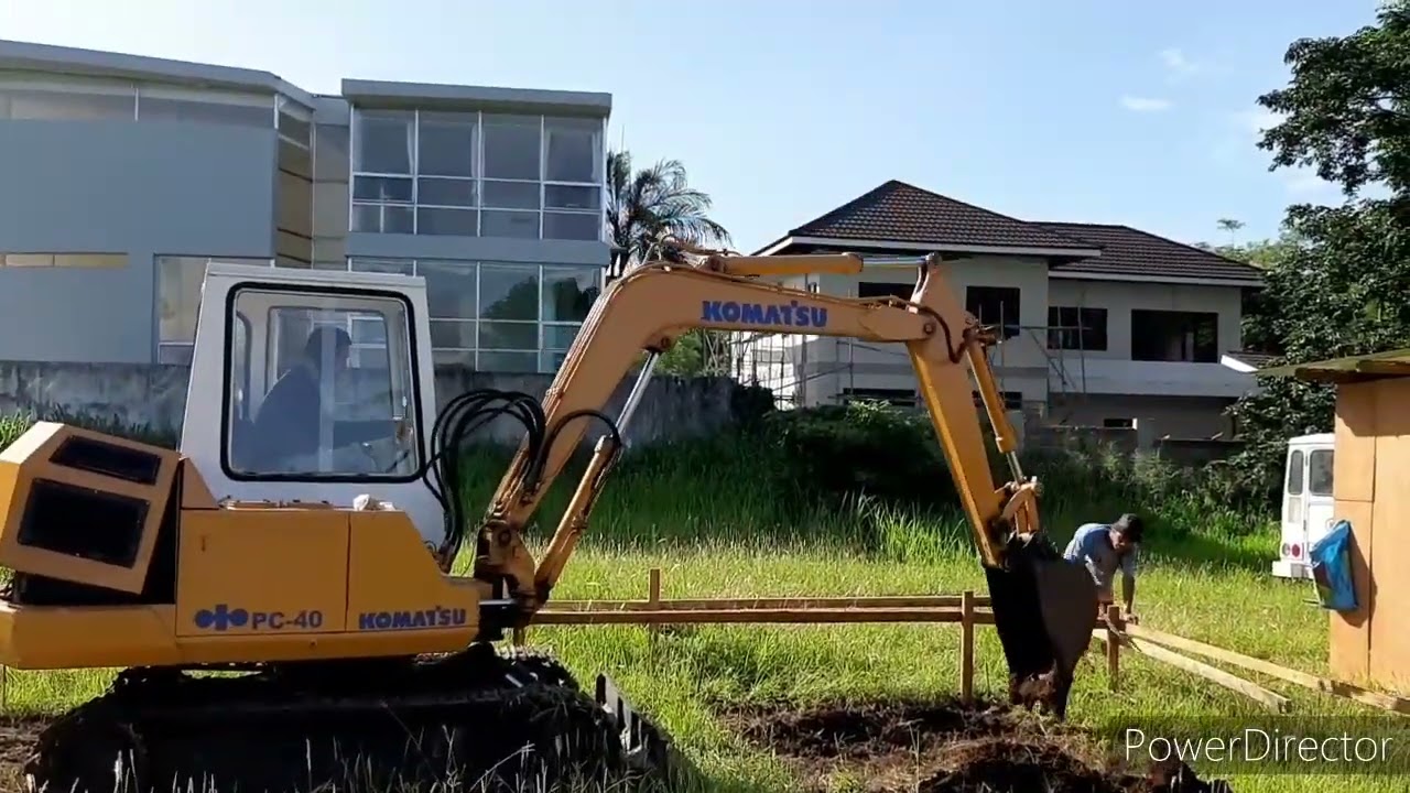 Excavation of Footings by Komatsu PC40