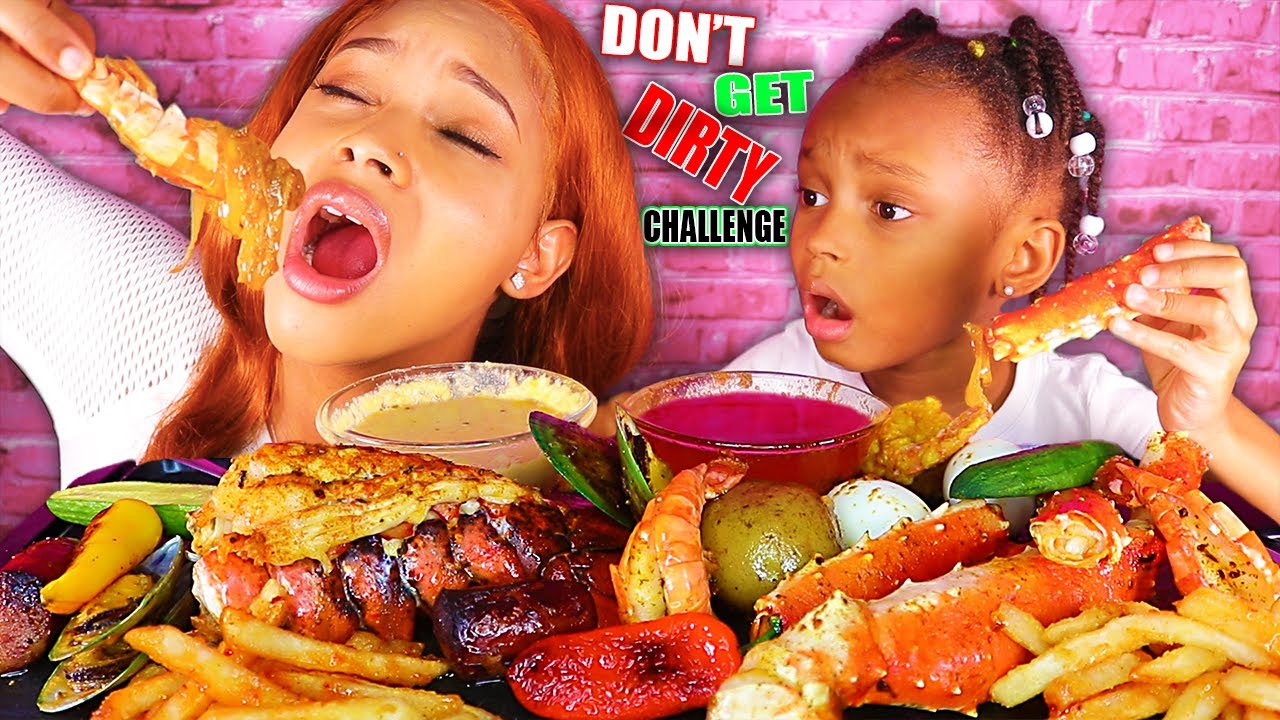 ПОПРОБУЙТЕ НЕ ПОЛУЧИТЬ ПЯТНО МОРЕПРОДУКТЫ ВАРИТЬ МУКБАНГ ВЫЗОВ 먹방 КОРОЛЕВА ЗВЕРЯ И ЛЕЙЛА