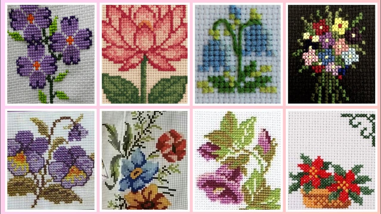 Top 100+ Amazing and Elegant Floral Cross stitch patterns || Charsuti Kerhai Ideas For Everything||