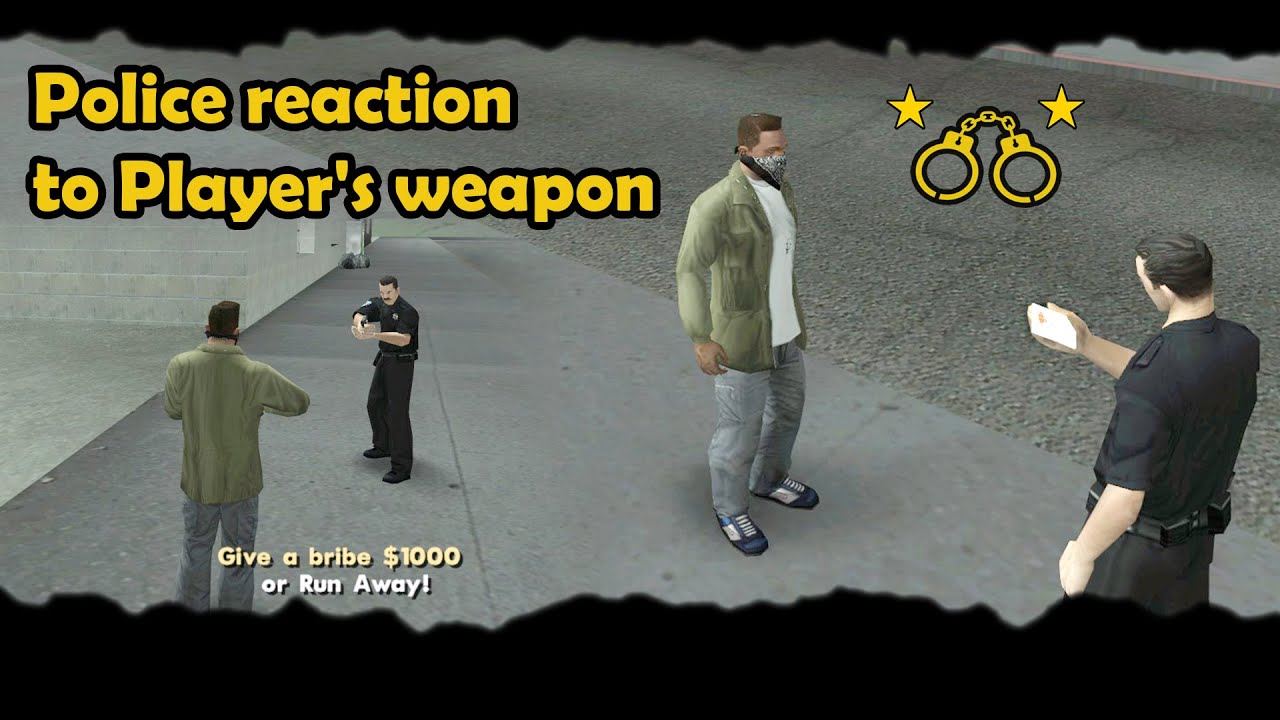 GTA San Andreas Police reaction to Player's weapon mod