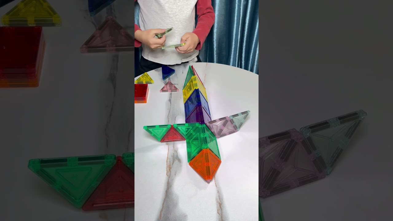 How to build an airplane✈️with magnetic tiles #shortvideo #trendingshorts #ideas #easy #asmr #foryou