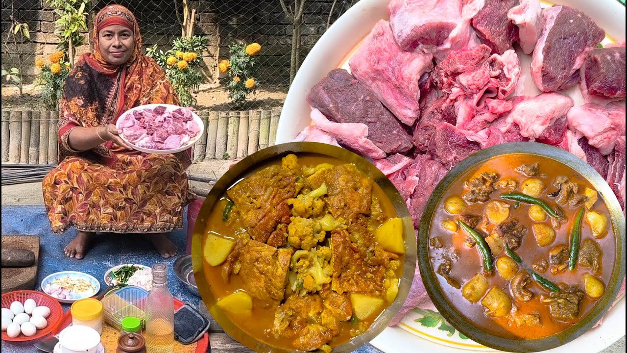 গ্রামের মাটির চুলায় বাটা মসলা দিয়ে টক দই দিয়ে মহিষের মাংস ভুনা সেই সাথে অনেক কিছু শেয়ার করলাম