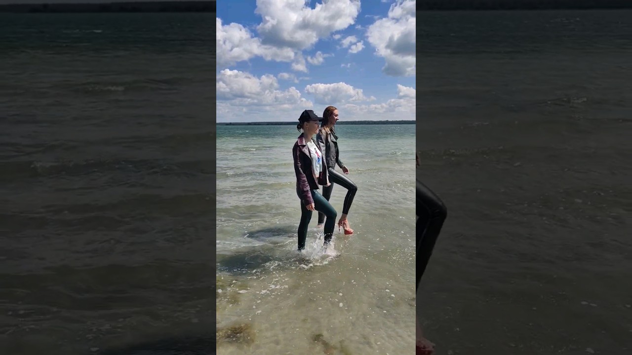 In the lake in heels 👠  