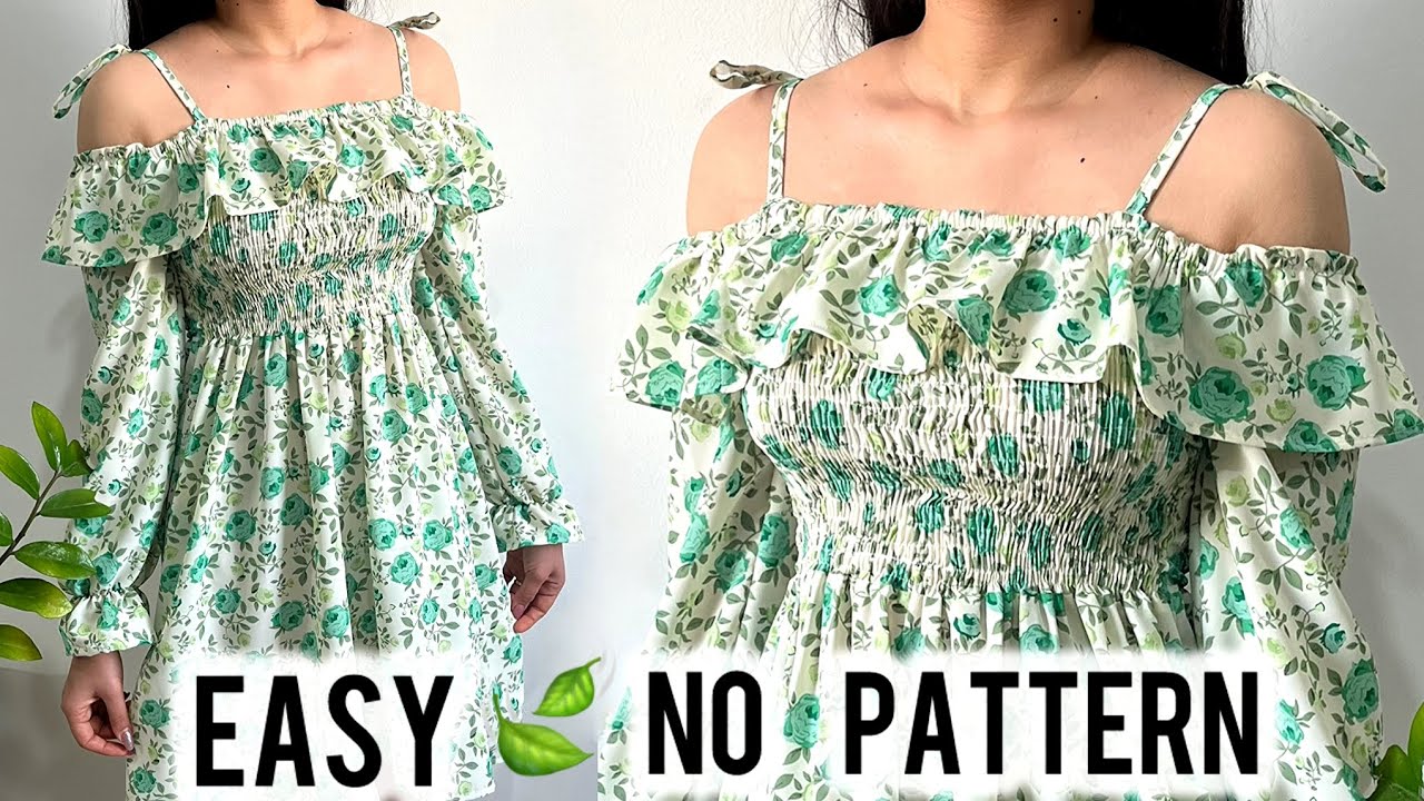 🌱Easy Summer Dress Sewing | No Pattern Needed, Beginner Friendly & Cute!