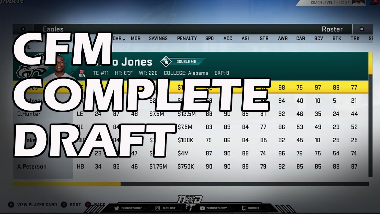 Madden 20 - MY CFM DRAFT