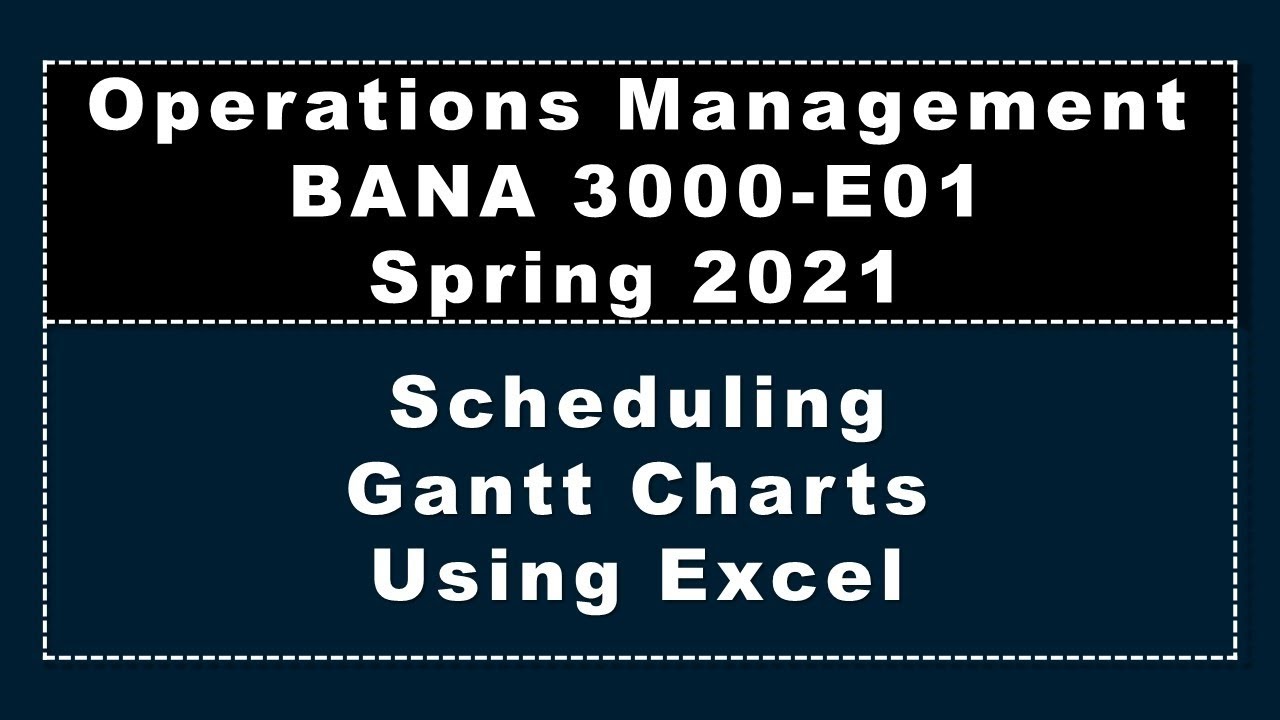 Scheduling, Gantt Charts, Johnson's Rule, Spring 2021