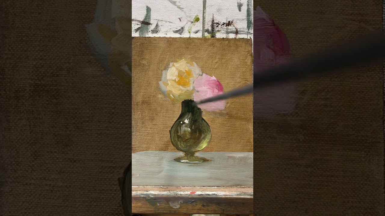Oil painting floral garden roses Stilllife still life Carolina Elizabeth art studio