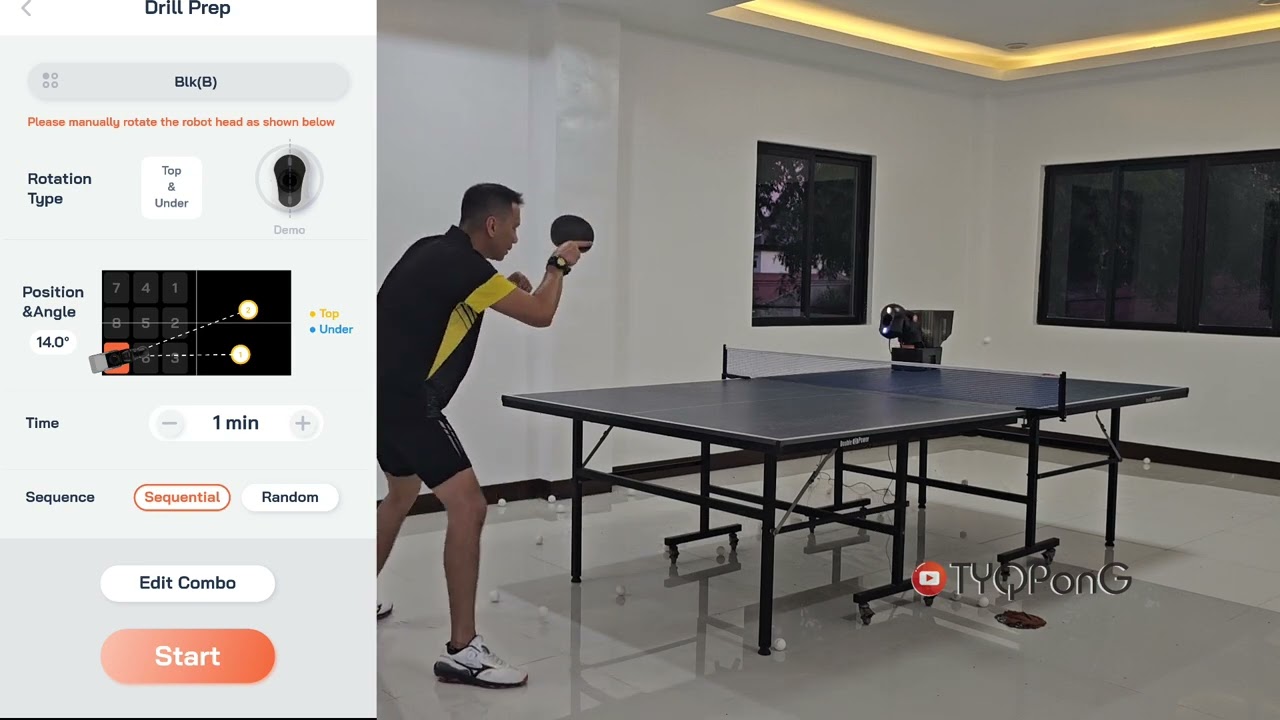 A minute with PongBot 🏓 - My Custom Drill No.1 (STRAIGHT BH - CROSS BH - DRIVE FH)