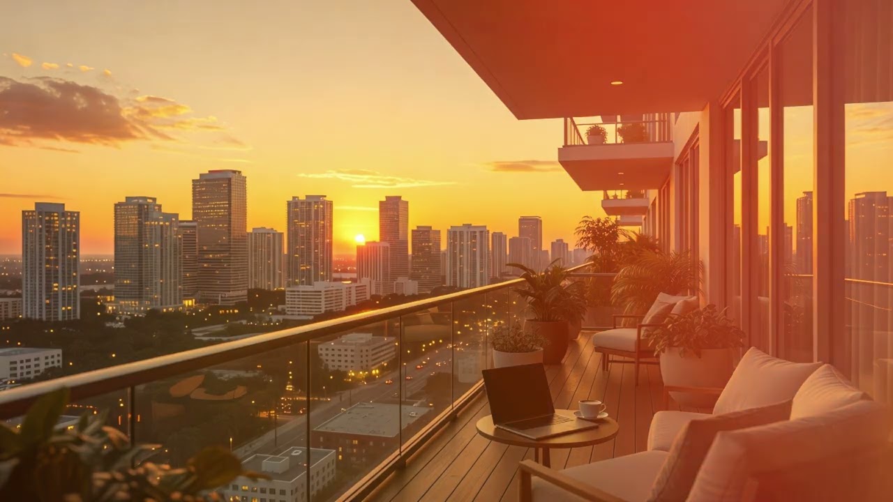 Happy Hour Sunset Chillout Mix | After Work Focus & Coding | Warm Terrace Vibes 🌅