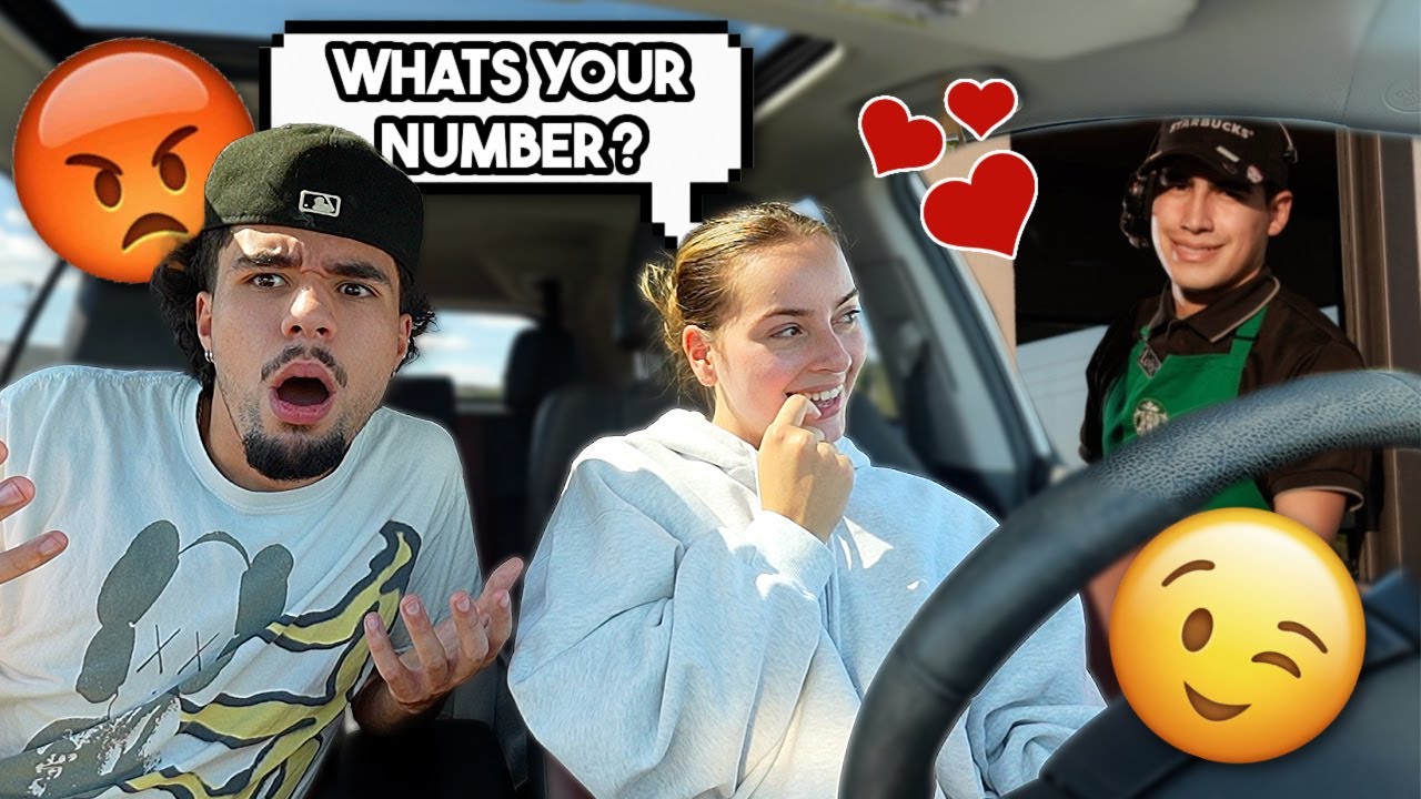 FLIRTING WITH A DRIVE THROUGH WORKER TO SEE HOW MY BOYFRIEND REACTS!!! *FUNNY*