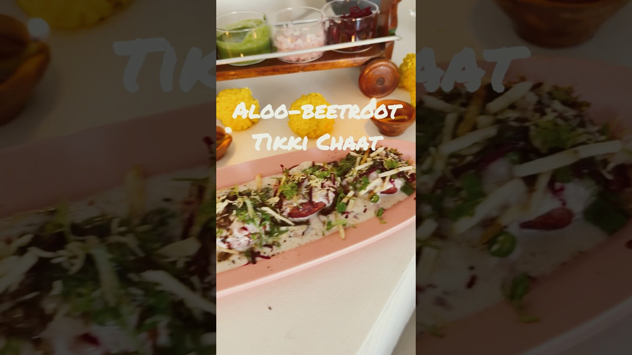 Aloo-beetroot Tikki Chaat | A Colourful Street-Style Treat #shorts