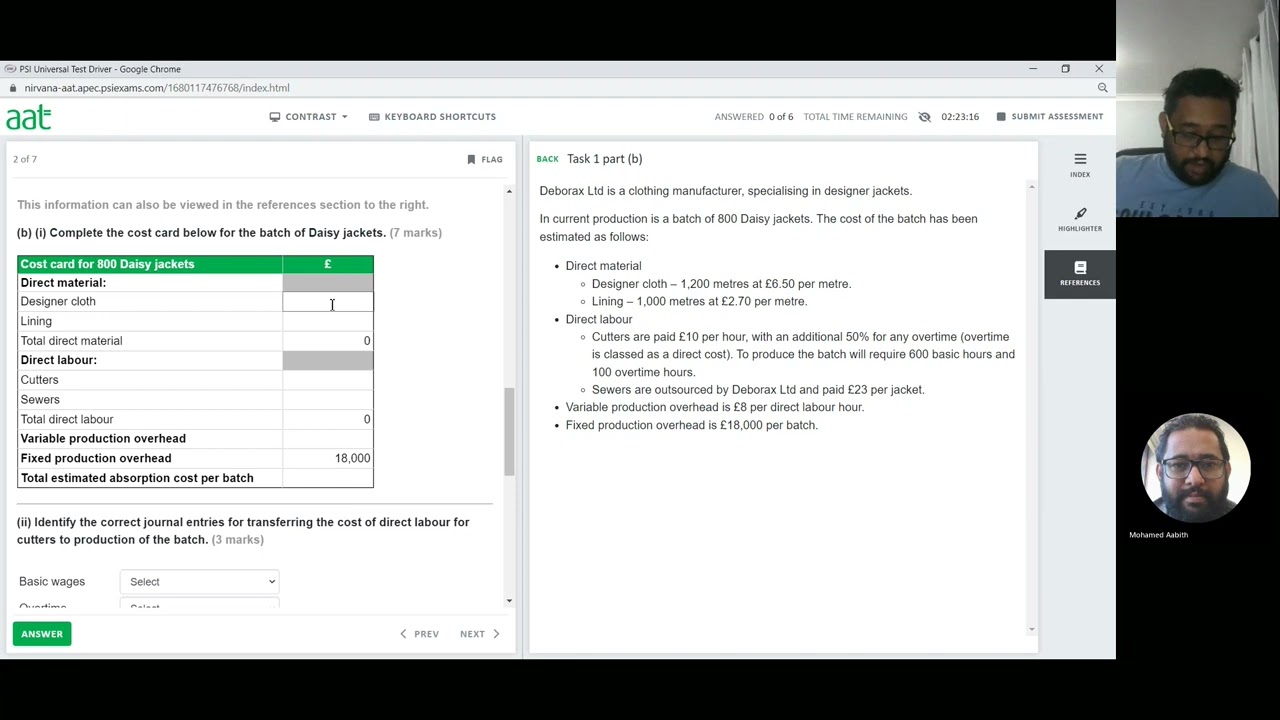 MATS -Management Accounting Techniques - PA1 Part 1/2