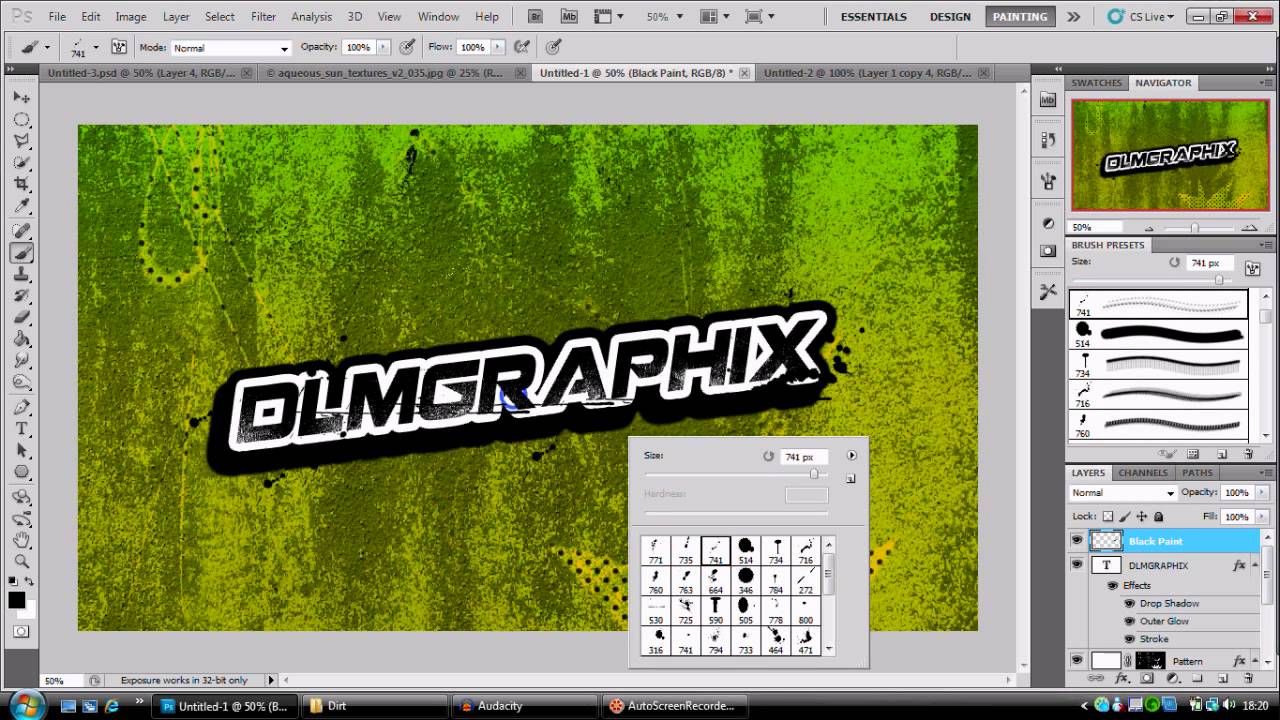 Create a Grungy Paint Wallpaper in CS5