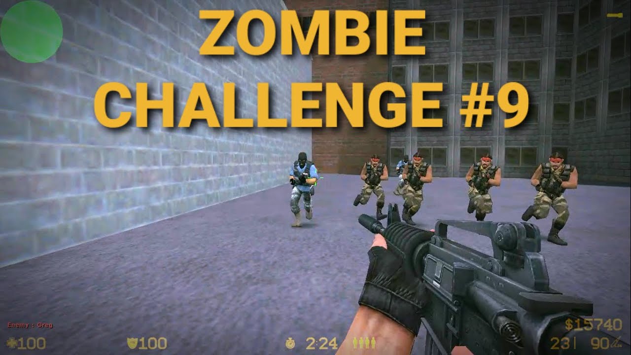 Counter-Strike Zombie Challenge #9 💥 اختبار سلاح M16 ضد 20 زومبي في كانتر سترايك!