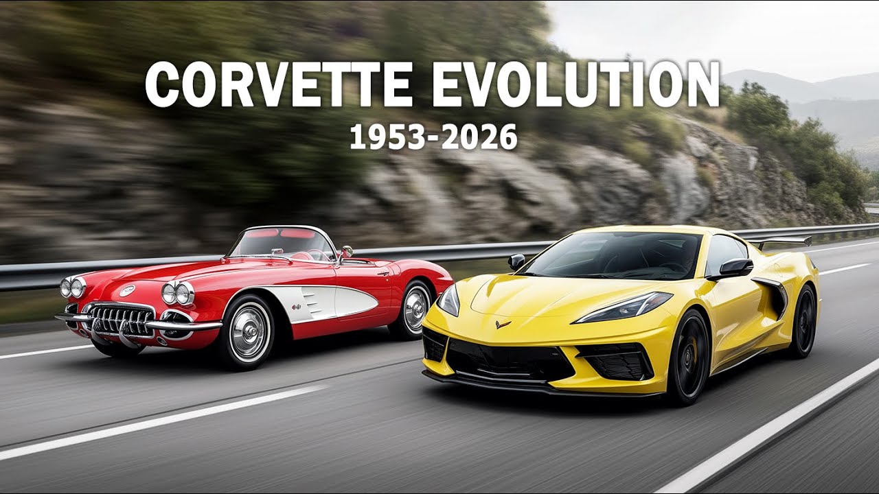 Chevrolet Corvette Evolution with driving (1953&ndash;2026) &mdash; All Generations 