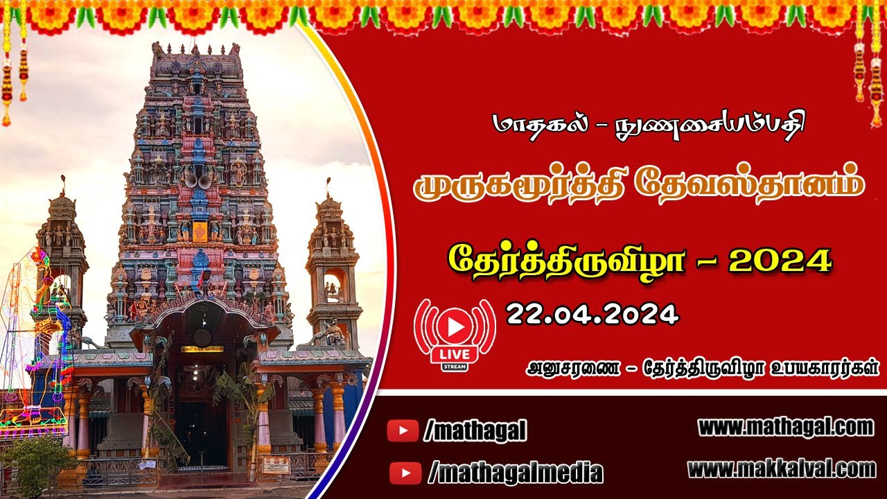 🔴LIVE மாதகல் நுணசை முருகமூர்த்தி ஆலய தேர்த் திருவிழா - 2024 | Mathagal Nunasai | #mathagal