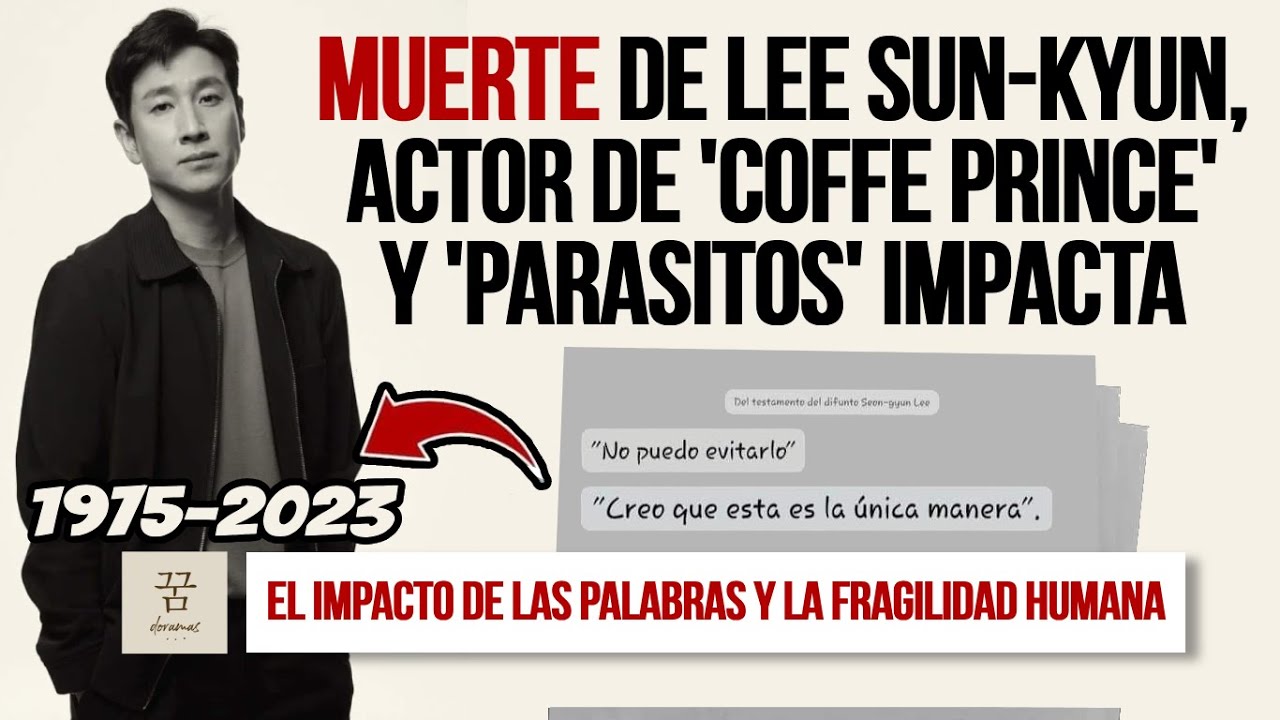 QUE NOTICIA TAN TRISTE, SIN PALABRAS 💔😭 MUERE ACTOR LEE SUNKYUN DE 'PARASITE' Y 'COFFEE PRINCE' ⚠️
