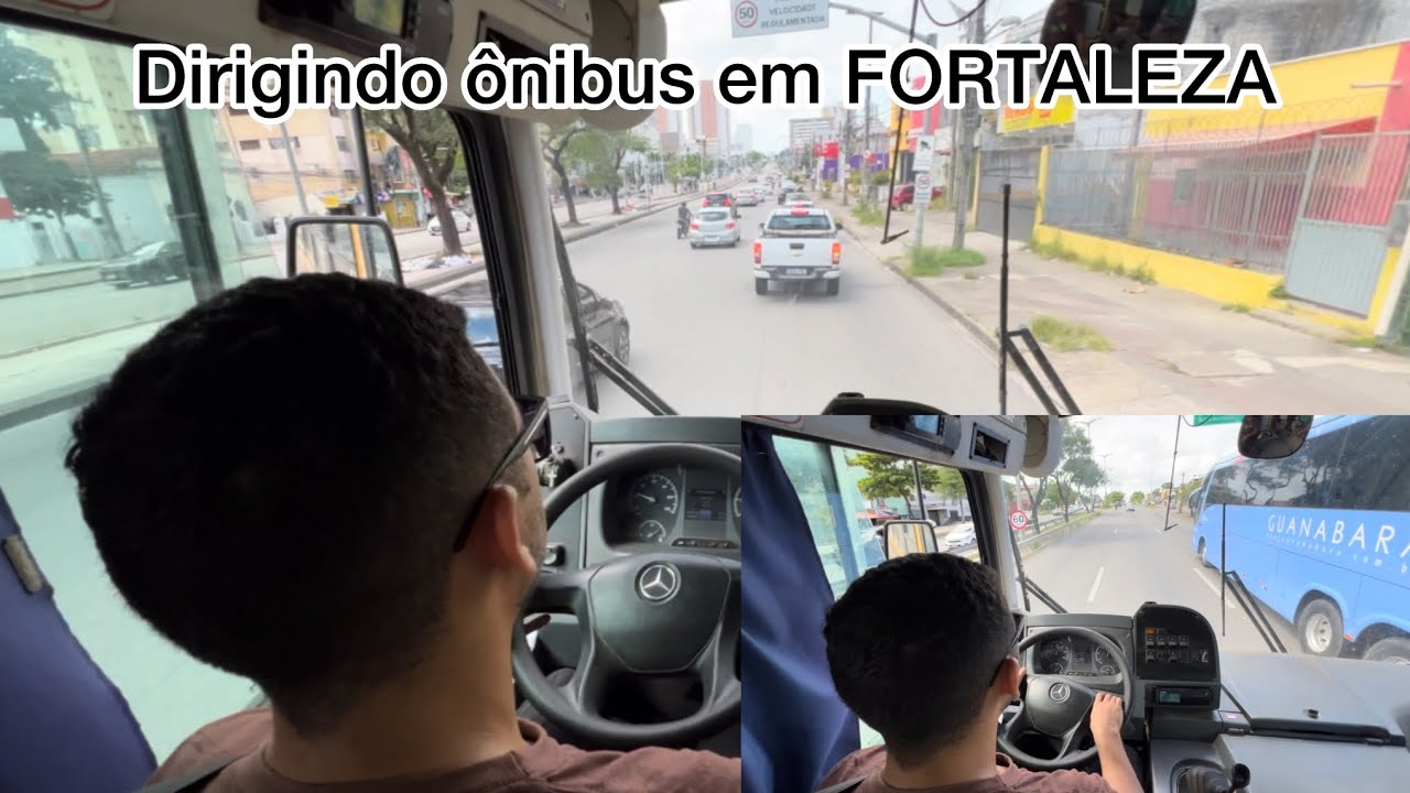 Dirigindo o ônibus escolar no trânsito de FORTALEZA-CE viagem de Itatira a Fortaleza
