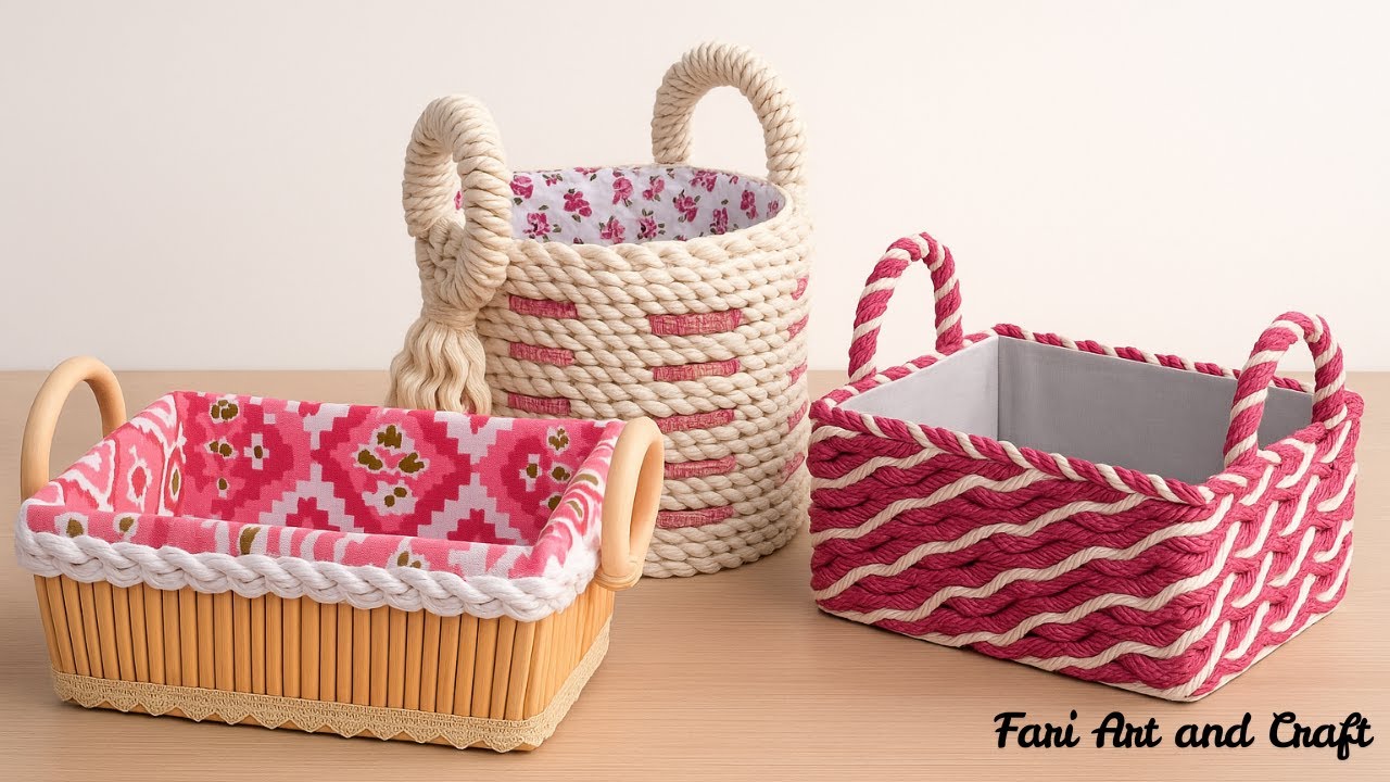 Turning Ugly Boxes into Pinterest-Worthy Baskets!!😱😱♻️ #fariartandcraft