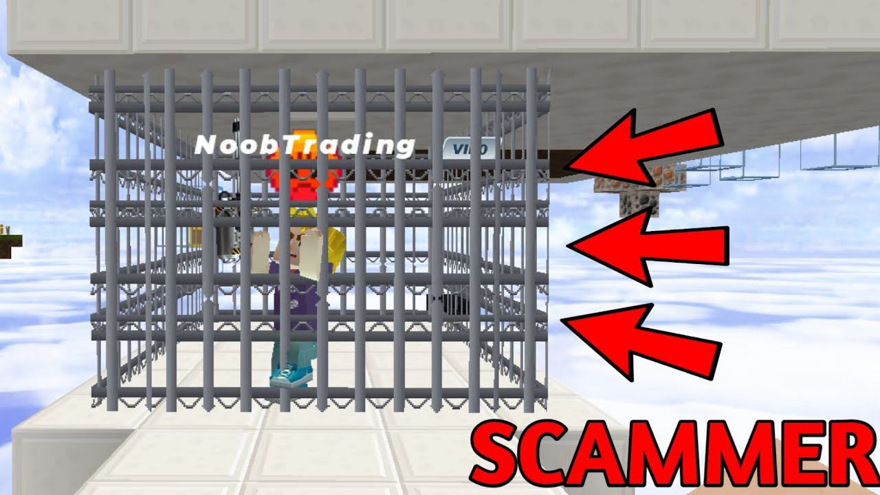 TRAPPING SCAMMER in Prison in SkyBlock! (Blockman Go)