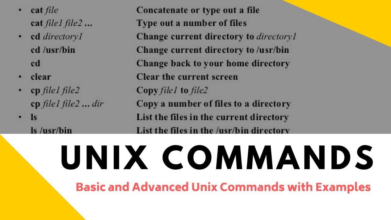 Basic and Advanced Unix Commands with Examples (Tutorial #2 Part A)