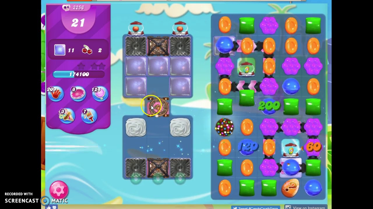 Candy Crush Level 2256 Audio Talkthrough, 1 Star 0 Boosters