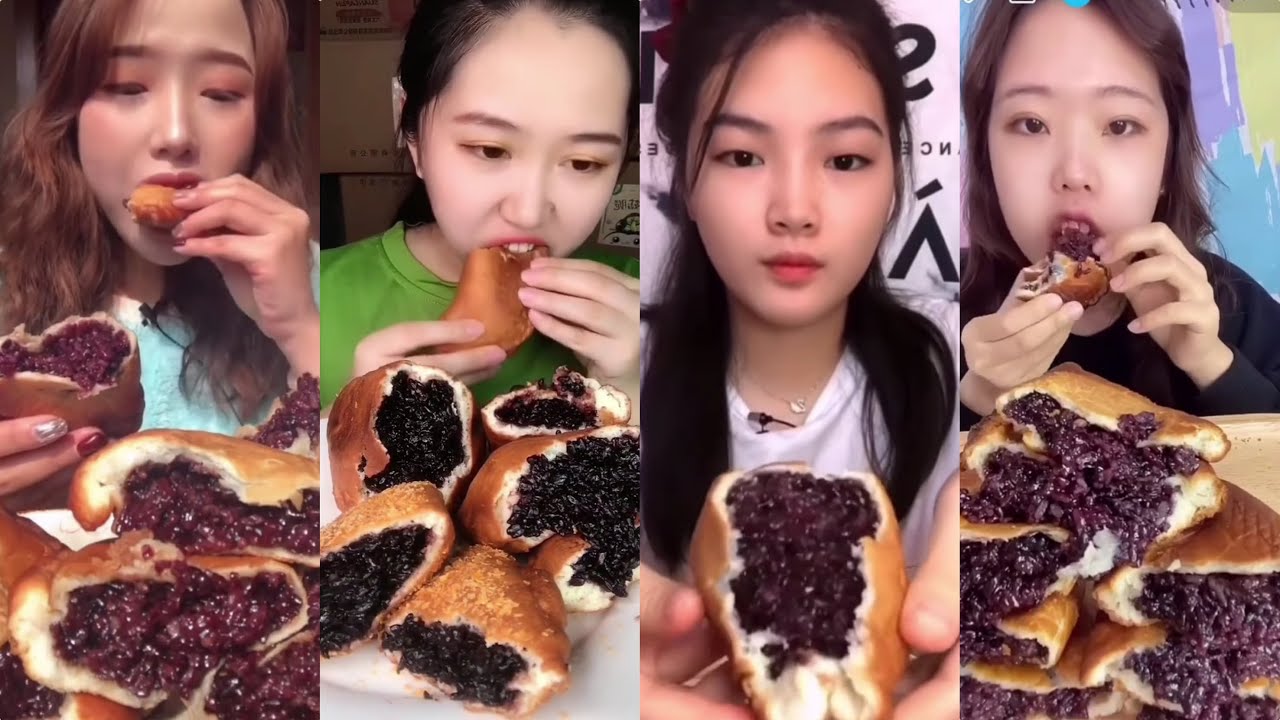 [ASMR] CRISPY FRIED PURPLE STICKY RICE BUNS (油炸紫米包) ||*Subtitled* Chinese Dessert Mukbang 디저트 먹방 吃播