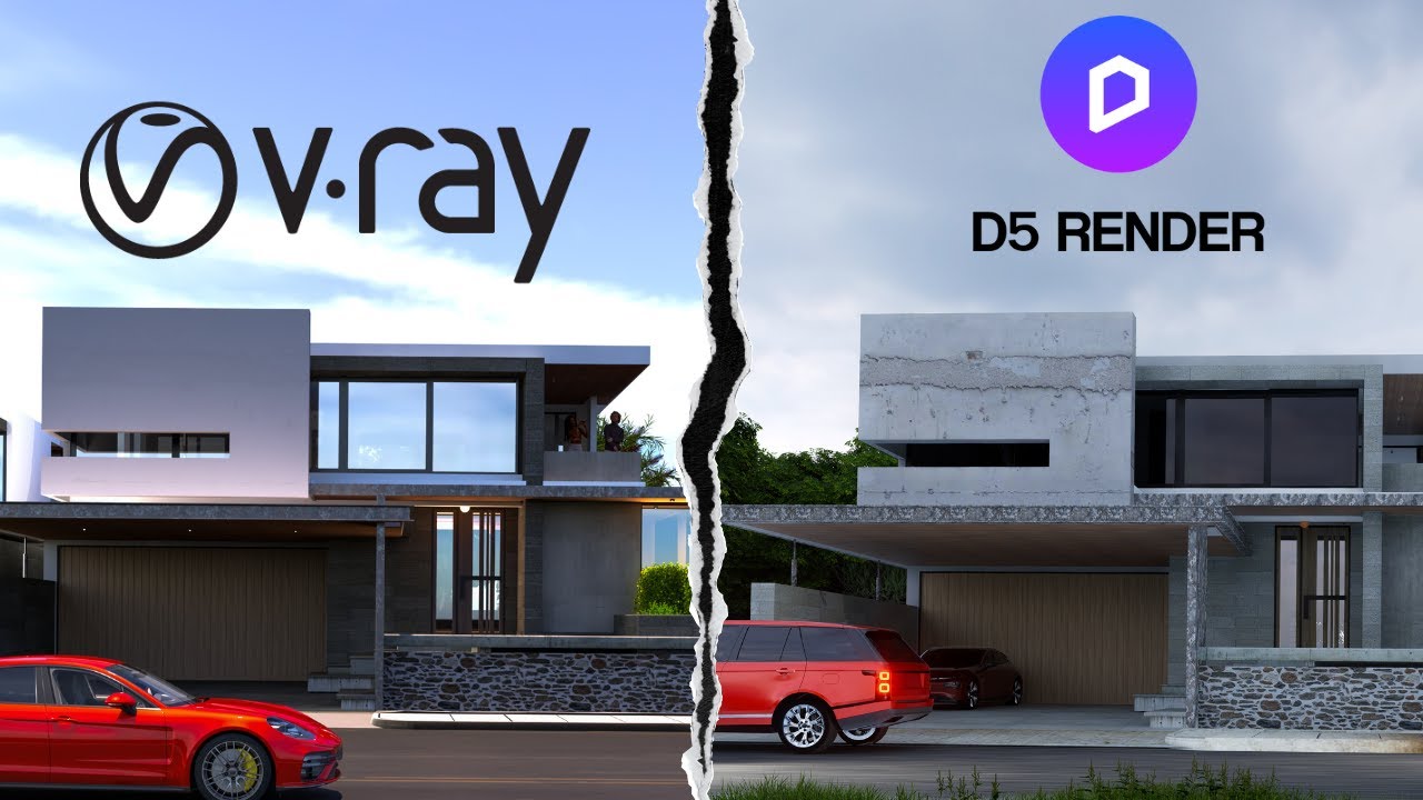 D5  Render vs V-Ray render, a Render Battle! for sketchup 2025