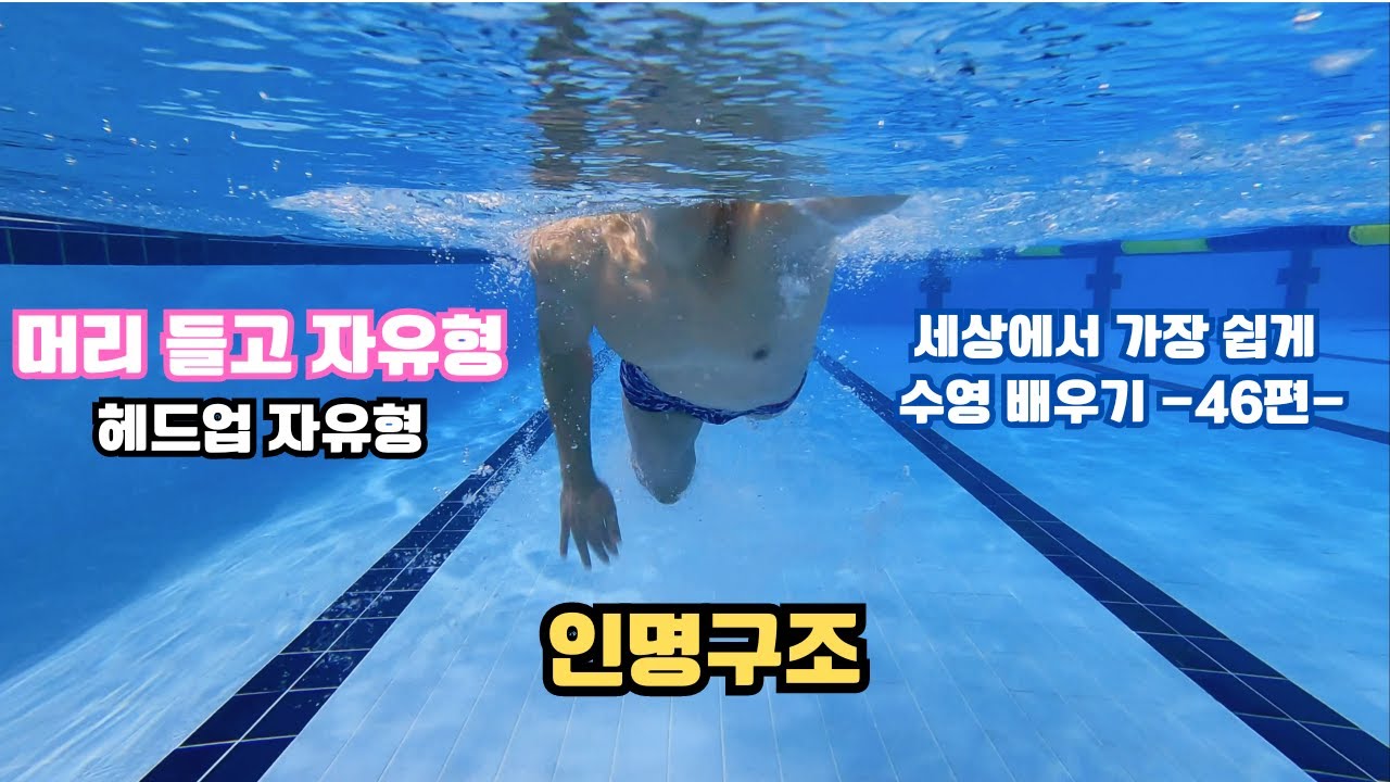 머리 들고 자유형(헤드업 자유형)...세상에서 가장 쉽게 수영 배우기 -46편-