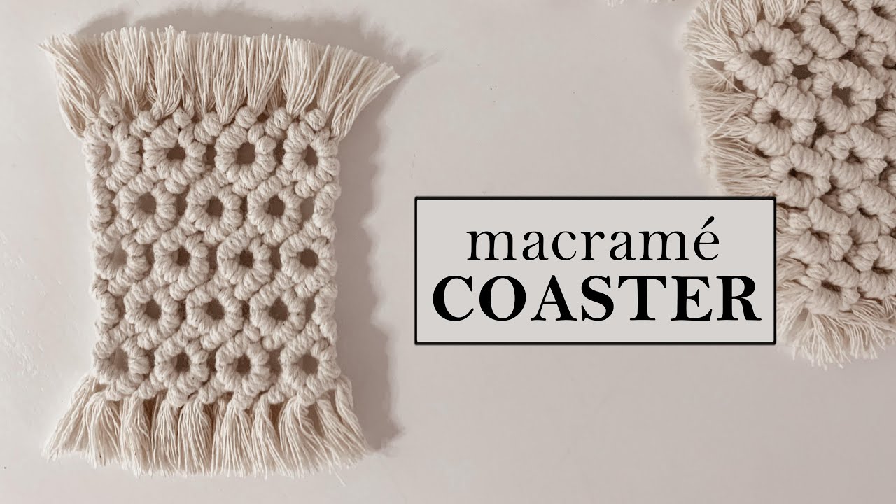 DIY Macrame Coaster, Honeycomb Series. Macramé table Decor, Macrame pattern tutorial