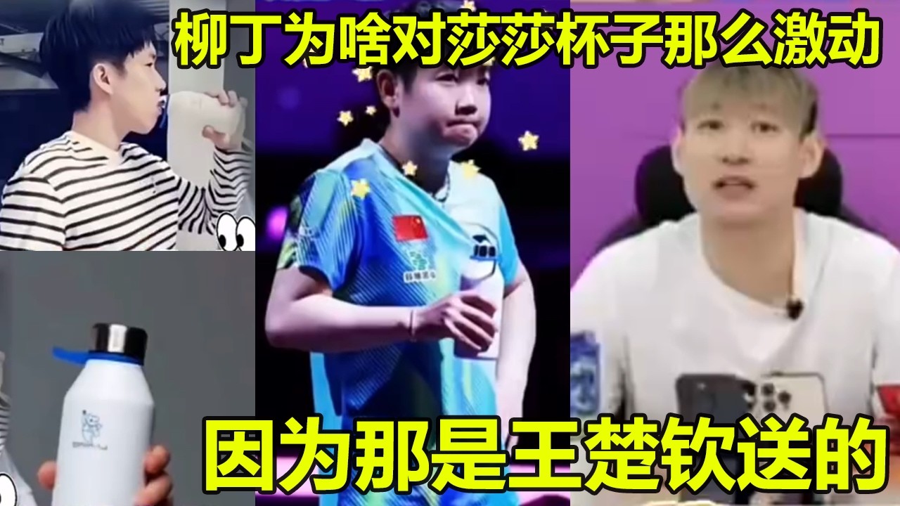 柳丁为啥对莎莎杯子那么激动？背后真相笑不活了！原来那是王楚钦因为莎莎老是丢水杯，可以喝水送的！梁靖崑腰伤硬撑让人心疼，甜茶都买她海报！