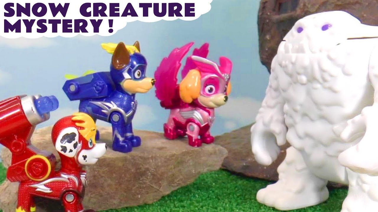 The Mighty Pups work as a Team to solve the Snow Creature Mystery