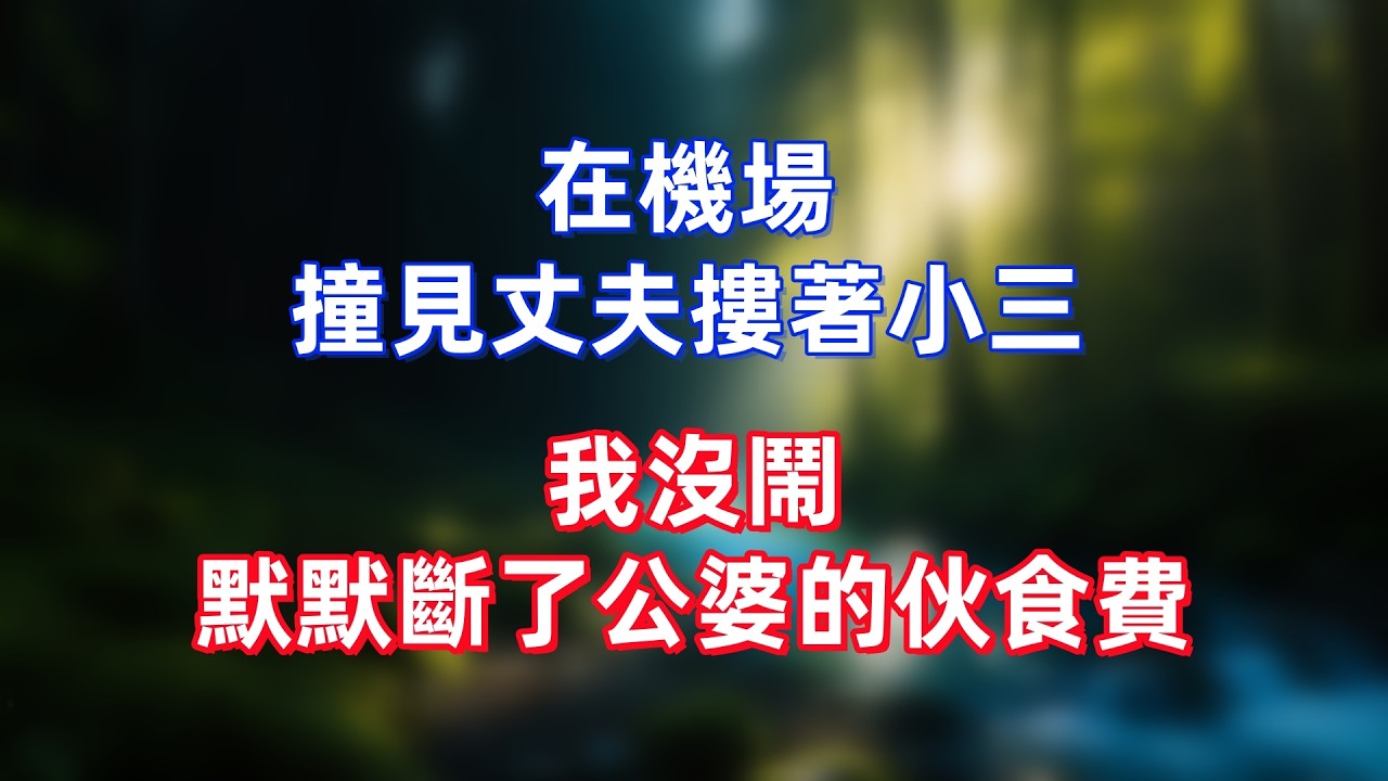 在機場，撞見丈夫摟著小三，我沒鬧，默默斷了公婆的伙食費