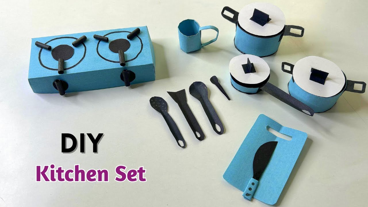 DIY Paper Kitchen Set for Kids | Paper Kitchen Set Toy Crafts | How to make Kitchen Set