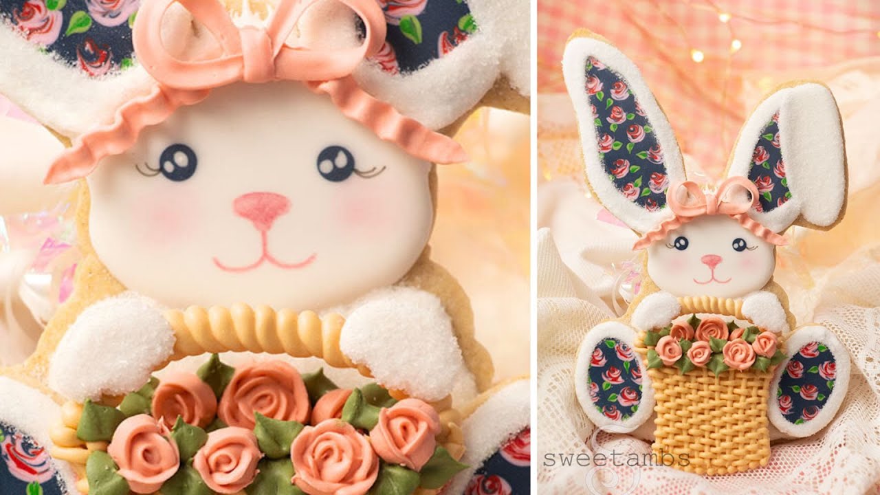 Adorable Easter Bunny Cookie Decorated With Royal Icing