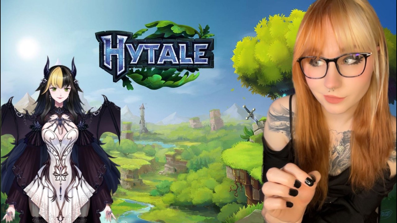 Adorable vtuber playing Hytale