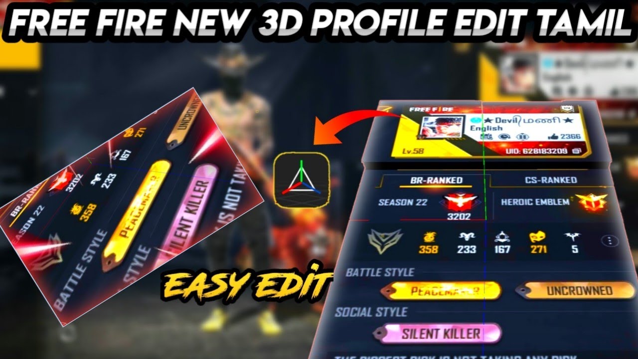 FREE FIRE 3D PROFILE EDITING PREVIEW TAMIL || FREE FIRE NEW TRENDING 3D PROFILE EDIT TAMIL