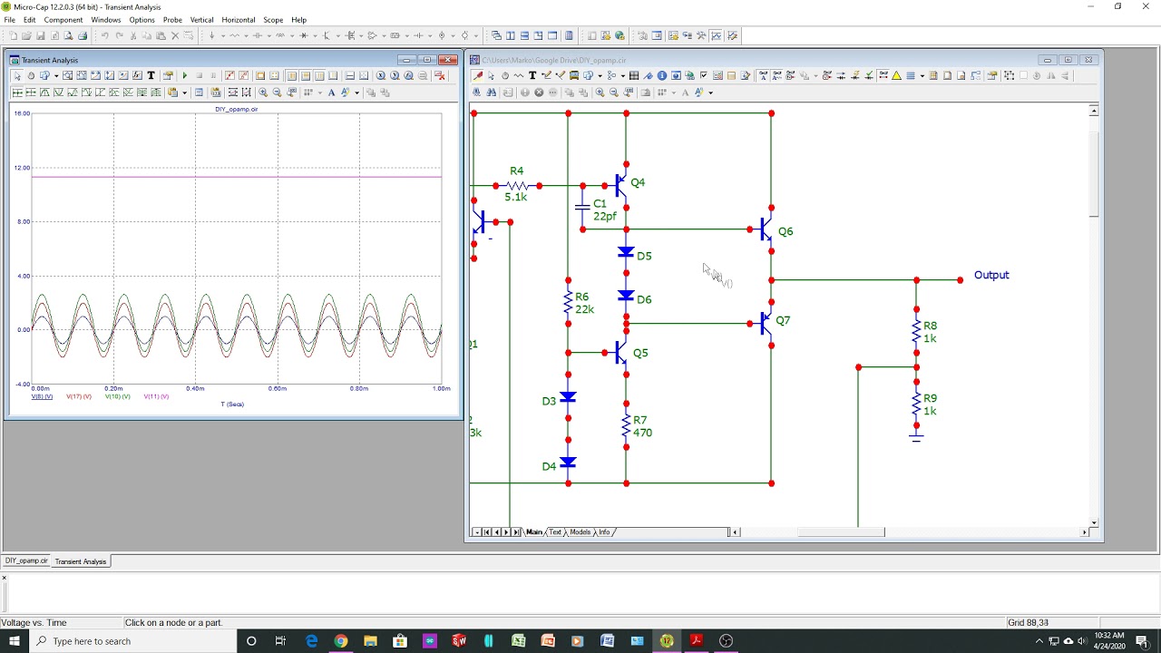 #417 Build an opamp (part 7 of 7) Spice modeling the DIY op-amp