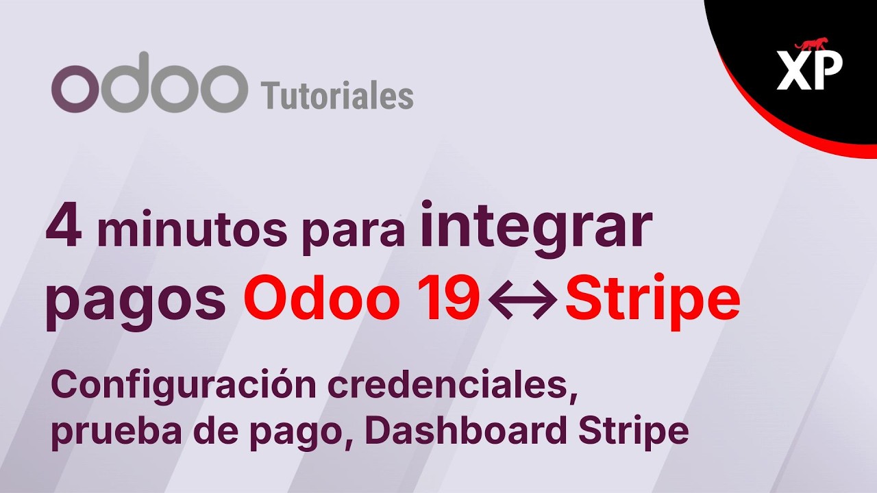 4 minutos para integrar pagos Odoo 19 - Stripe