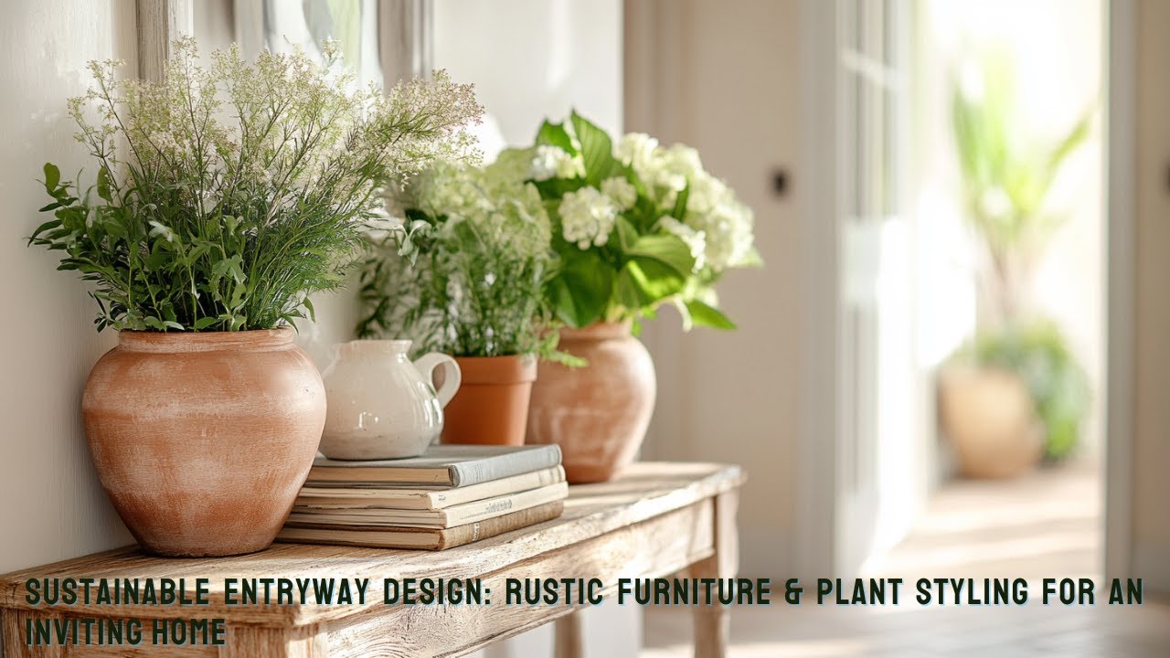 Sustainable Entryway Design Rustic Furniture & Plant Styling for an Inviting Home