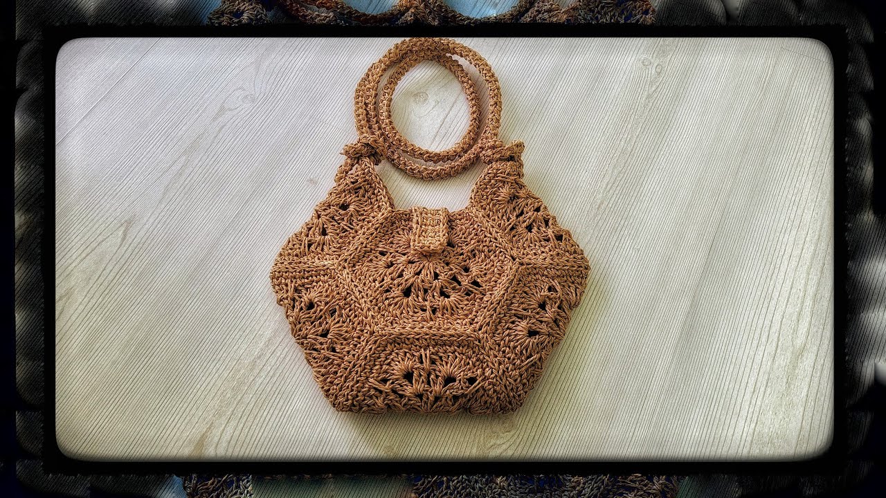 Altıgen Motifli Kağıt İp Çanta #hasırçanta #kağıtipçanta #crochet #çanta #örgü #knitting #handmade
