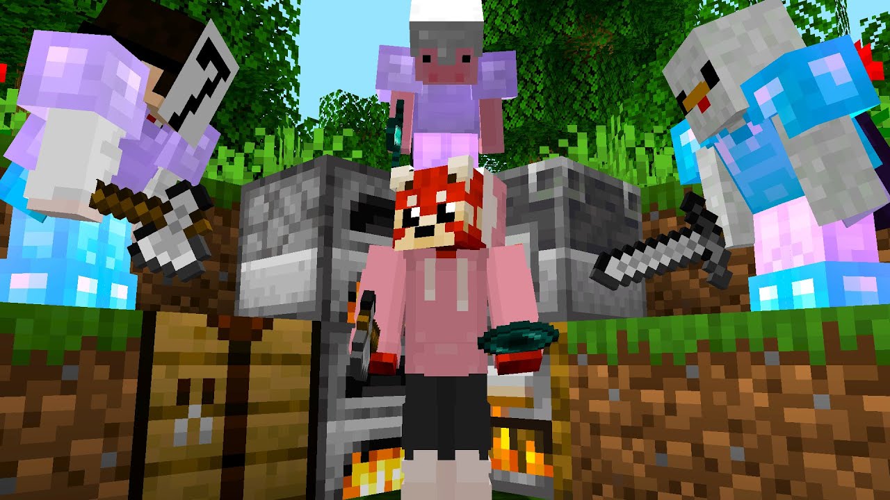 Minecraft Speedrunner VS 3 Hunters