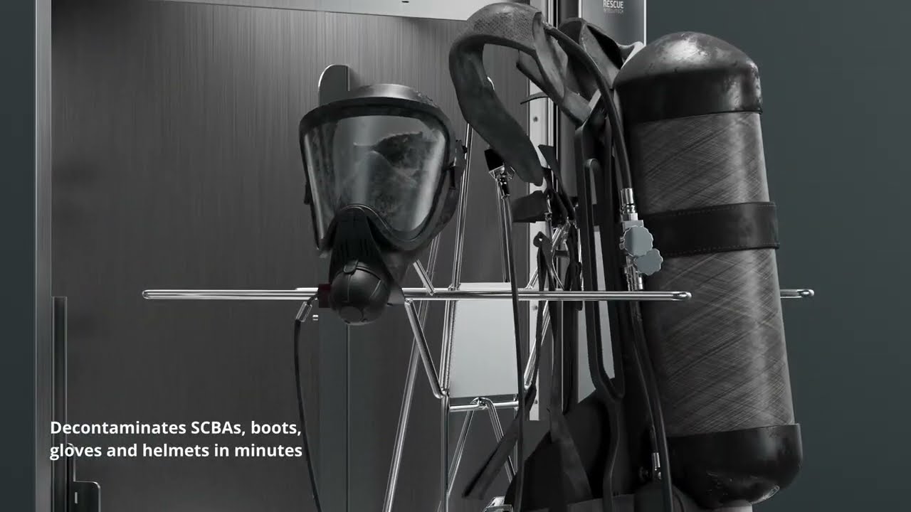 Solo Rescue® - SCBA Decon Washer. The result is decontaminated and clean SCBA.