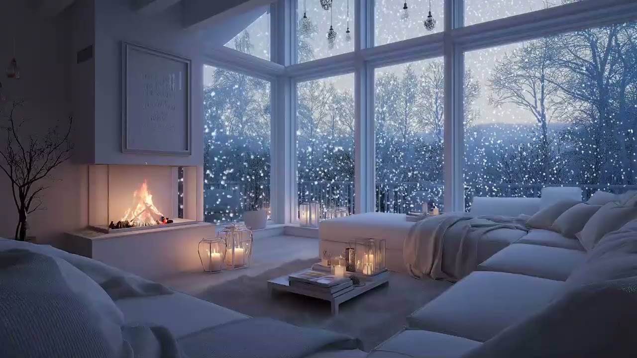 3 Hours Soft Winter Piano ❄️ Snow Outside the Window for Focus, Study & Stress Relief
